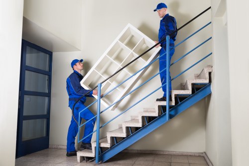 Office relocation items prepared for transport