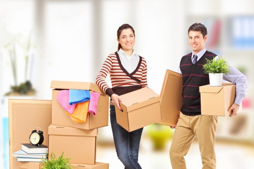 Packing and loading belongings into a removal van