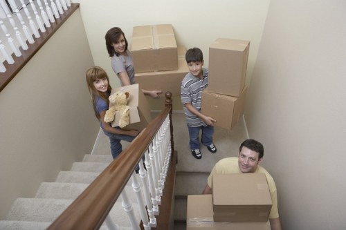 Packed boxes and moving supplies ready for collection